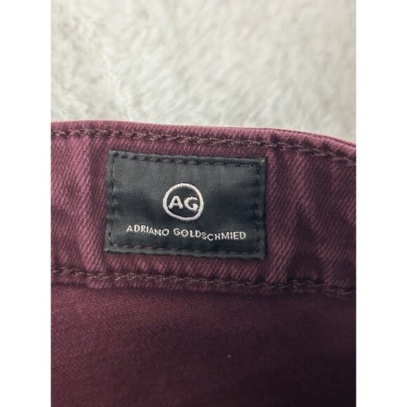 Adriano Goldschmied Jeans Womens 28R Maroon The Farrah Skinny High Rise - Picture 15 of 16